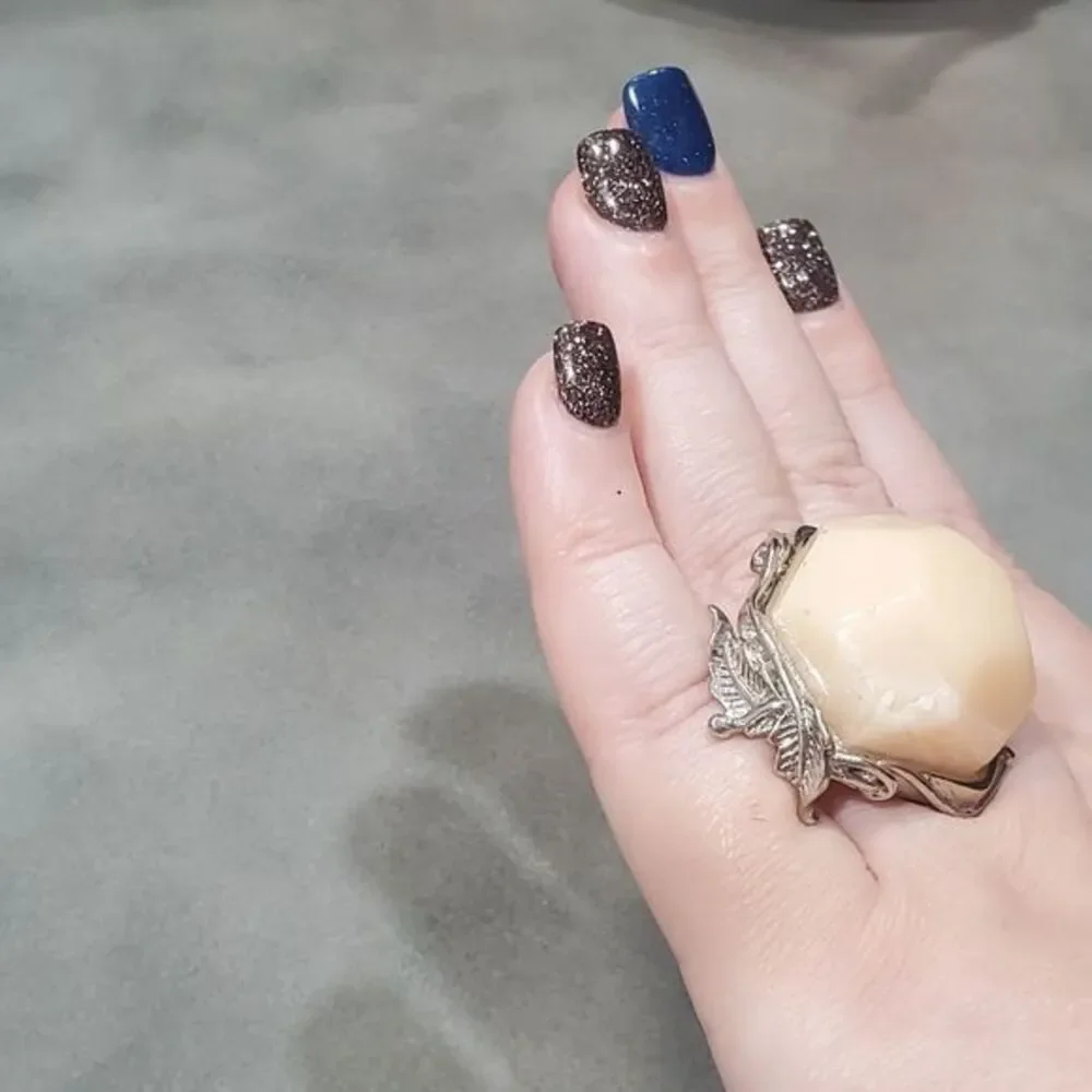 Large statement silver‎ ring size 9